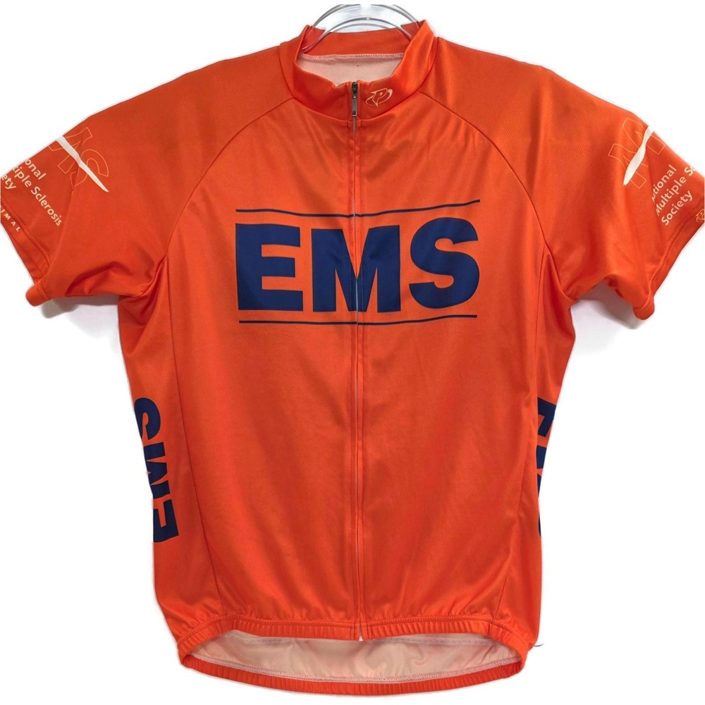 Primal EMS National‎ MS Society Mens Large Cycling Jersey Orange Short Sleeve